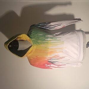 Funnycokid Hoodie 3D Print Colorful Ink with Kangaroo Pocket, Size:  XXL